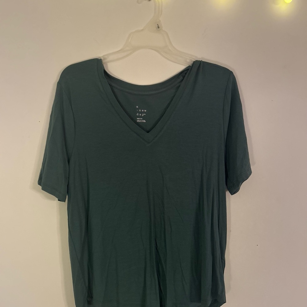 Dark Green V-Neck T-Shirt